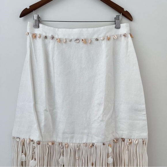 NWOT Zimmermann Postcard fringed white linen seashell skirt 3 - Picture 3 of 16